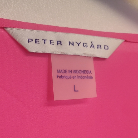 NWT PETER NYGARD Lipstick Pink Kimino Tunic Top Blouse Large - Picture 2 of 8